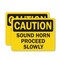Signmission Sound Horn Proceed Slowly Caution Sign, Vinyl Decal, 14in W x 10in L, 2PK OS-2PACK-CS-D-1014-L-19233 - alternate 1